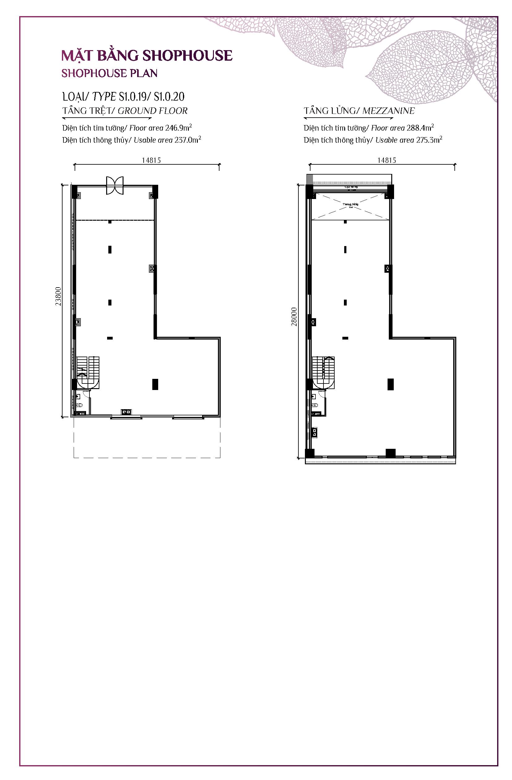 Bảng vẽ thiết kiế chi tiết căn hộ shophouse diamond Celadon City
