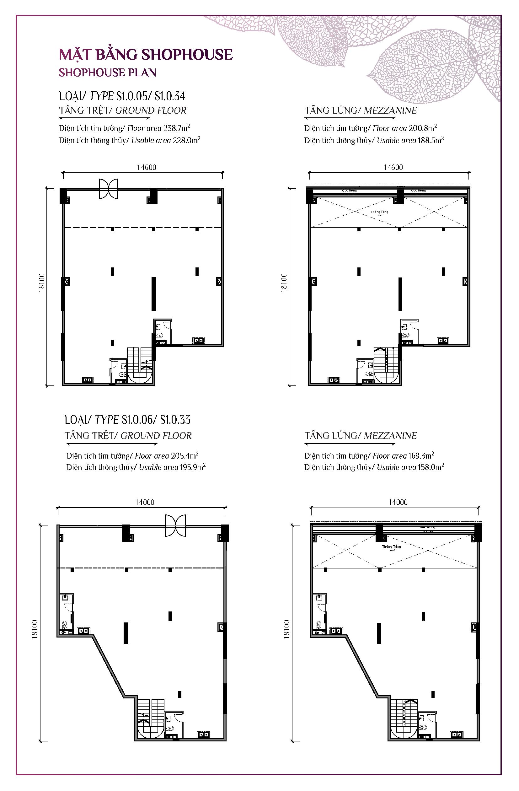 Bảng vẽ thiết kiế chi tiết căn hộ shophouse diamond Celadon City